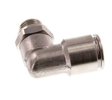 8mm x G1/8'' 90deg Elbow Push-in Fitting with Male Threads Stainless Steel FKM Rotatable