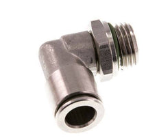 8mm x G1/4'' 90deg Elbow Push-in Fitting with Male Threads Stainless Steel FKM Rotatable