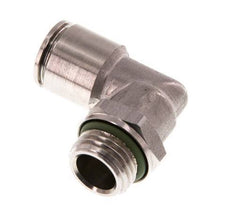 8mm x G1/4'' 90deg Elbow Push-in Fitting with Male Threads Stainless Steel FKM Rotatable