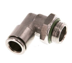 10mm x G3/8'' 90deg Elbow Push-in Fitting with Male Threads Stainless Steel FKM Rotatable