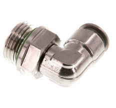 10mm x G1/2'' 90deg Elbow Push-in Fitting with Male Threads Stainless Steel FKM Rotatable