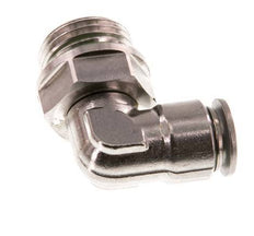 10mm x G1/2'' 90deg Elbow Push-in Fitting with Male Threads Stainless Steel FKM Rotatable