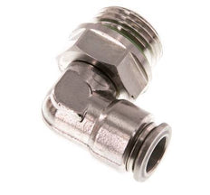 10mm x G1/2'' 90deg Elbow Push-in Fitting with Male Threads Stainless Steel FKM Rotatable