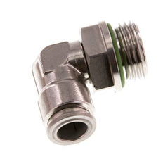 10mm x G1/2'' 90deg Elbow Push-in Fitting with Male Threads Stainless Steel FKM Rotatable