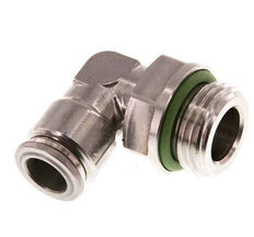 10mm x G1/2'' 90deg Elbow Push-in Fitting with Male Threads Stainless Steel FKM Rotatable