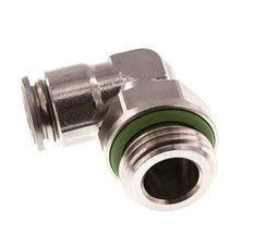 10mm x G1/2'' 90deg Elbow Push-in Fitting with Male Threads Stainless Steel FKM Rotatable