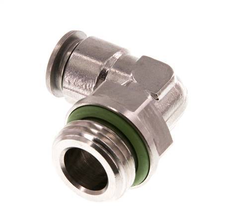 10mm x G1/2'' 90deg Elbow Push-in Fitting with Male Threads Stainless Steel FKM Rotatable