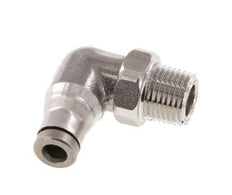 4mm x 1/8'' NPT 90deg Elbow Push-in Fitting with Male Threads Stainless Steel FKM Rotatable