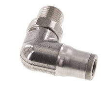 6mm x 1/8'' NPT 90deg Elbow Push-in Fitting with Male Threads Stainless Steel FKM Rotatable