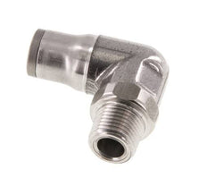 6mm x 1/8'' NPT 90deg Elbow Push-in Fitting with Male Threads Stainless Steel FKM Rotatable