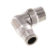 10mm x 3/8'' NPT 90deg Elbow Push-in Fitting with Male Threads Stainless Steel FKM Rotatable