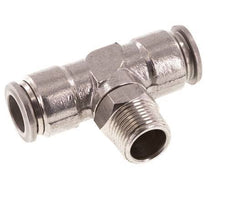 12mm x R3/8'' Inline Tee Push-in Fitting with Male Threads Stainless Steel FKM Rotatable