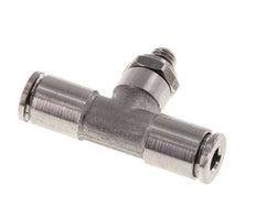 4mm x M 5 Inline Tee Push-in Fitting with Male Threads Stainless Steel FKM Rotatable