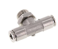 6mm x G1/4'' Inline Tee Push-in Fitting with Male Threads Stainless Steel FKM FDA Rotatable