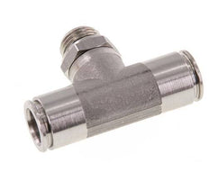 10mm x G1/4'' Inline Tee Push-in Fitting with Male Threads Stainless Steel FKM FDA Rotatable