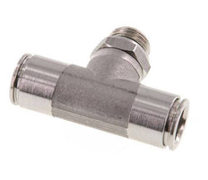 10mm x G1/4'' Inline Tee Push-in Fitting with Male Threads Stainless Steel FKM FDA Rotatable
