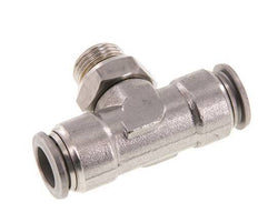 12mm x G3/8'' Inline Tee Push-in Fitting with Male Threads Stainless Steel FKM FDA Rotatable