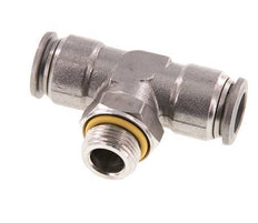 12mm x G3/8'' Inline Tee Push-in Fitting with Male Threads Stainless Steel FKM FDA Rotatable