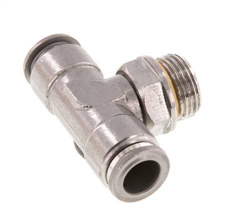12mm x G1/2'' Inline Tee Push-in Fitting with Male Threads Stainless Steel FKM FDA Rotatable
