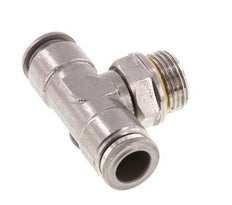 12mm x G1/2'' Inline Tee Push-in Fitting with Male Threads Stainless Steel FKM FDA Rotatable