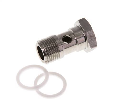 1-way Stainless Steel Banjo Bolt with G3/8'' Male Threads PTFE