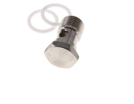 1-way Stainless Steel Banjo Bolt with G1/2'' Male Threads PTFE