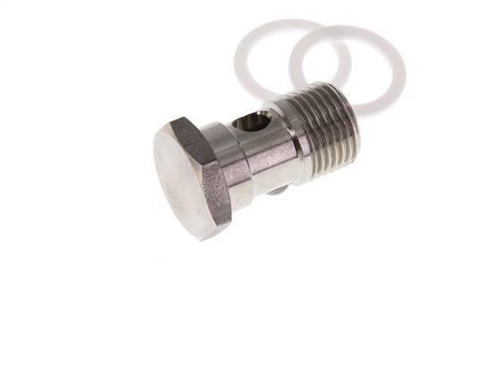 1-way Stainless Steel Banjo Bolt with G1/2'' Male Threads PTFE