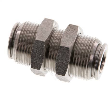 8mm Push-in Fitting Stainless Steel FKM Bulkhead