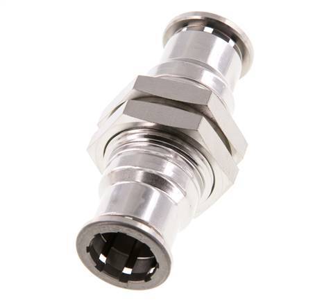 16mm Push-in Fitting Stainless Steel FKM Bulkhead | Tameson.co.uk