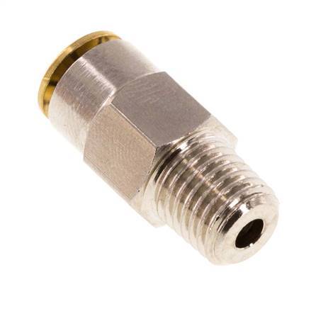 4mm x M 8 x 1 (conical) Push-in Fitting with Male Threads Brass NBRHigh Pressure [2 Pieces]