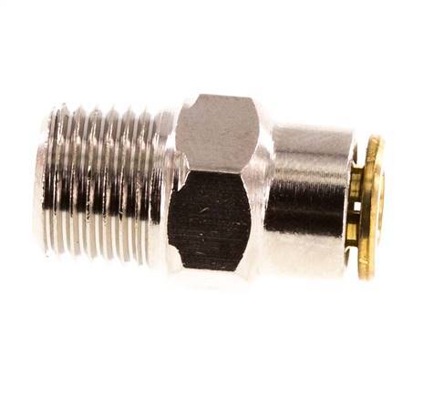 4mm x M 10 x 1 (conical) Push-in Fitting with Male Threads Brass NBRHigh Pressure [2 Pieces]