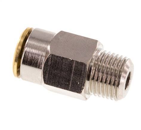 6mm x R1/8'' Push-in Fitting with Male Threads Brass NBRHigh Pressure [2 Pieces]