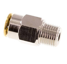 6mm x M 10 x 1 (conical) Push-in Fitting with Male Threads Brass NBRHigh Pressure [2 Pieces]