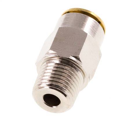 6mm x M 10 x 1 (conical) Push-in Fitting with Male Threads Brass NBRHigh Pressure [2 Pieces]