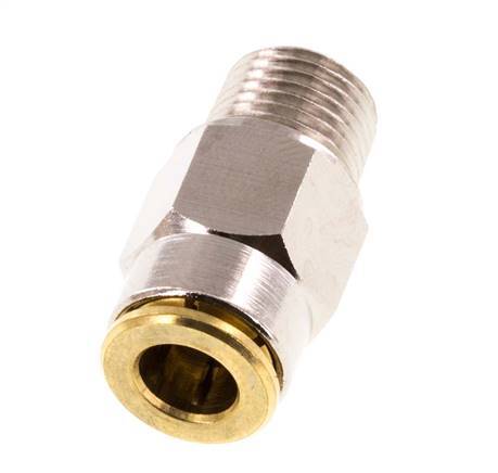 6mm x M 10 x 1 (conical) Push-in Fitting with Male Threads Brass NBRHigh Pressure [2 Pieces]