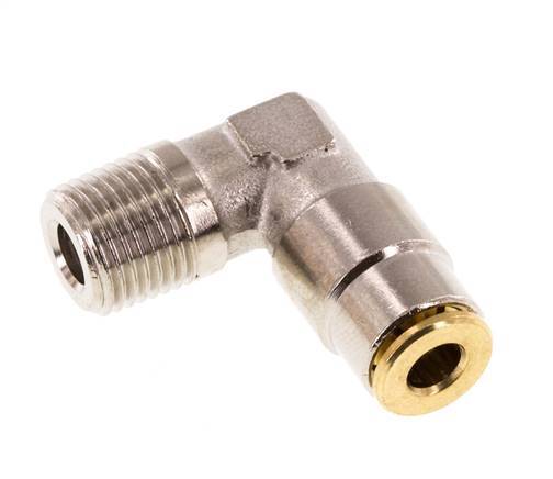 4mm x R1/8'' 90deg Elbow Push-in Fitting with Male Threads Brass NBRHigh Pressure [2 Pieces]