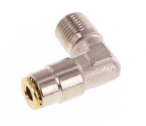 4mm x R1/8'' 90deg Elbow Push-in Fitting with Male Threads Brass NBRHigh Pressure [2 Pieces]