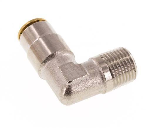 4mm x R1/8'' 90deg Elbow Push-in Fitting with Male Threads Brass NBRHigh Pressure [2 Pieces]
