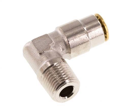 4mm x R1/8'' 90deg Elbow Push-in Fitting with Male Threads Brass NBRHigh Pressure [2 Pieces]
