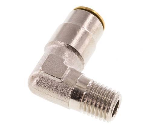 4mm x M 8 x 1 (conical) 90deg Elbow Push-in Fitting with Male Threads Brass NBRHigh Pressure [2 Pieces]