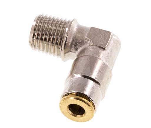 4mm x M 10 x 1 (conical) 90deg Elbow Push-in Fitting with Male Threads Brass NBRHigh Pressure [2 Pieces]