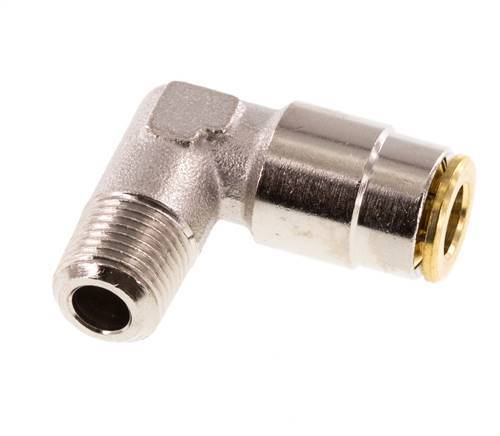 6mm x R1/8'' 90deg Elbow Push-in Fitting with Male Threads Brass NBRHigh Pressure [2 Pieces]