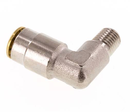6mm x M 8 x 1 (conical) 90deg Elbow Push-in Fitting with Male Threads Brass NBRHigh Pressure [2 Pieces]