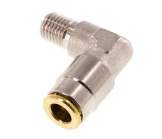 6mm x M 8 x 1 (conical) 90deg Elbow Push-in Fitting with Male Threads Brass NBRHigh Pressure [2 Pieces]