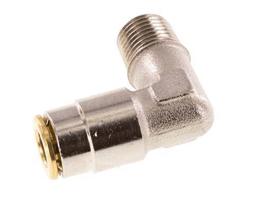 6mm x M 10 x 1 (conical) 90deg Elbow Push-in Fitting with Male Threads Brass NBRHigh Pressure [2 Pieces]