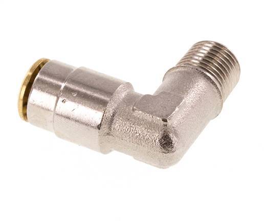 6mm x M 10 x 1 (conical) 90deg Elbow Push-in Fitting with Male Threads Brass NBRHigh Pressure [2 Pieces]