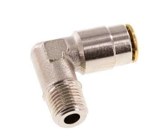 6mm x M 10 x 1 (conical) 90deg Elbow Push-in Fitting with Male Threads Brass NBRHigh Pressure [2 Pieces]
