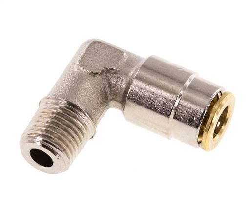 6mm x M 10 x 1 (conical) 90deg Elbow Push-in Fitting with Male Threads Brass NBRHigh Pressure [2 Pieces]