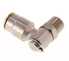 6mm x R1/8'' 90deg Elbow Push-in Fitting with Male Threads Brass NBR RotatableHigh Pressure