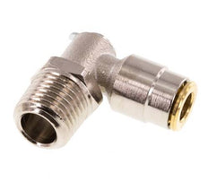 6mm x R1/4'' 90deg Elbow Push-in Fitting with Male Threads Brass NBR RotatableHigh Pressure